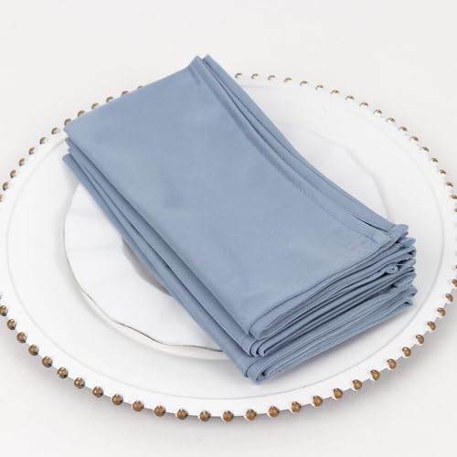 5 Servilletas cuadradas de poliéster 20x20 in azul dusty miniatura 2