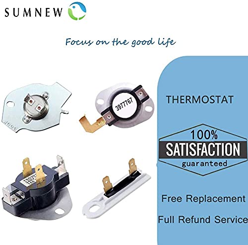 Sumnew 3387134 High-Limit Thermostat 3392519 Dryer Thermal Fuse 3977393 Cut-Off Switch 3977767 Cycling Thermostat Compatible With Whirlpool Kenmore Maytag Replaces Parts 3399693 Ps345113 Ap6008325 #TOP7