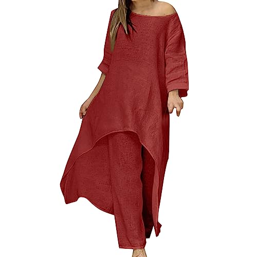 Pyjama grande taille lin ensembles été pour camoufler les rondeurs