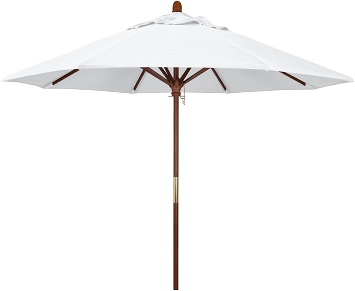 White Wooden Patio Umbrella 7ft / 9ft, Large Outdoor Market Table Umbrella, Garden with Wood Pole for Yard Beach Deck Cafe Decor Sunshade