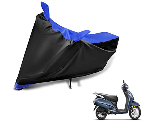 Image of Auto Hub Scooty Cover Compatible with Activa 3G with Mirror Pocket, Dustproof, Heat Resistant, Triple Stitched, Activa 3G Scooty Cover- Black, Blue