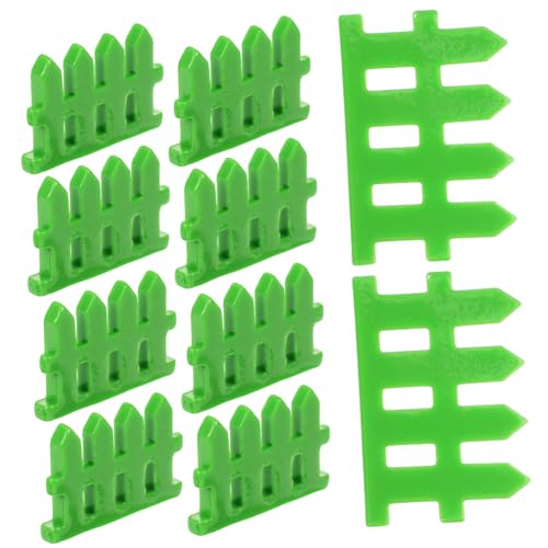 HOMSFOU 10pièces Mini Picket Fence De Décoration De Jardin Miniature Accessoire pour Maison De Poupée Et Gâteau Photo Prop Couleur Verte