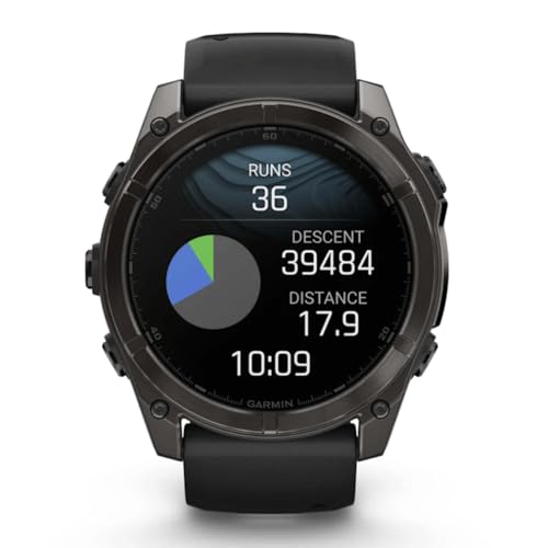 Garmin Amoled Smartwatch Fenix 8-51 MM | Premium Sportuhr mit integrierter LED-Taschenlampe, Lautsprecher und Mikrofon | Bis zu 29 Tage Akkulaufzeit im Smartwatch-Modus