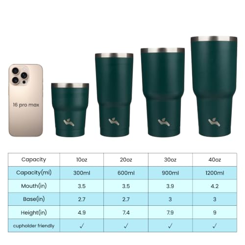 Image of Konokyo 40 oz Tumbler with Handle and Straw, Insulated Travel Mug