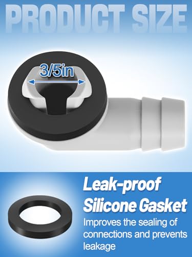 Image of 10ft Portable AC Drain Hose Kit, for Window /Mini-Split Air Conditioners | Included Durable 1 /2 inch ID 1.8mm Thick Hose, 3 /5 inch Connector, Fastener, for Universal AC / Dehumidifier Drainage