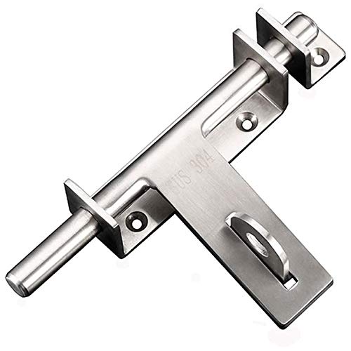 Pvczool Stainless Steel Bolt 304 Heavy-Duty Left and Right Bolts Sliding Bolt Door Lock, Silver