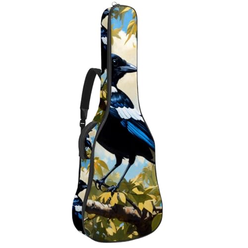 Housse de guitare acoustique 41 pouces imperméable avec motif pie et poches