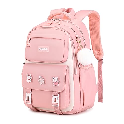 PIG PIG GIRL Girls Backpack, Kids Backpack for Girls with Anti-theft Back Pocket, Lightweight School Bookpack, Watrer Resistant, Bookbag for Elementary Primary School, Pink by PIG PIG GIRL - Used condition - US$15.79