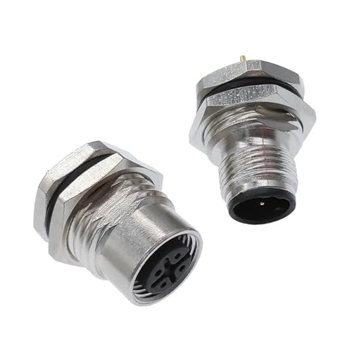Conector M12 macho de 5 pines con acoplamiento roscado para sensor, pack de 5 unidades 4
