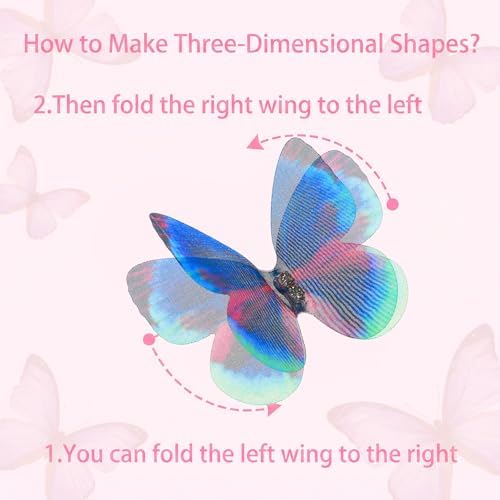 50PCS Butterflies for Crafts Organza Fabric Butterfly Applique — 사진 6
