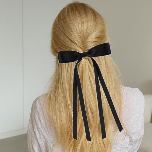 Pinzas para el cabello con lazo negro y burdeos, pack 4 miniatura 4