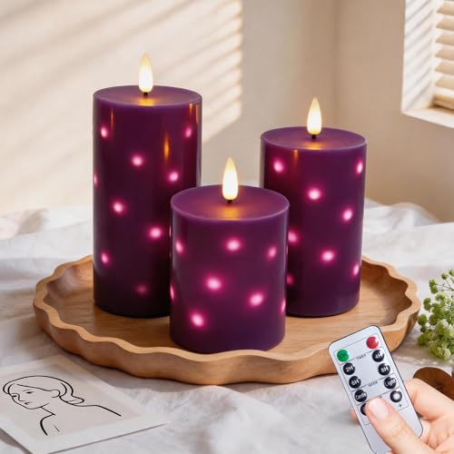 Bougies LED flamme vacillante violette : finie la cire qui coule pendant vos fêtes de Noël