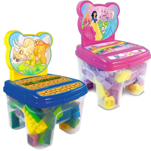 Cadeira Blocos grande brinquedo infantil montar (Princesas)
