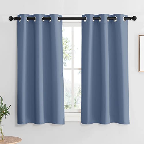 RYB HOME Blue Blackout Curtains for Living Room, Heavy Duty