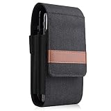 Nylon Dual Double Cell Phone Case Holster Belt Loop Pouch for Two Phones for Samsung S23 Ultra, S22 Ultra, S21 Ultra, A13 5G, A53 5G, A14 5G, A03S / Moto G Power 2022, G Stylus 5g / OnePlus 9, 10t, 8t