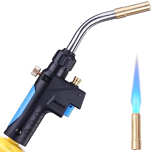 MAPP/MAP/PROPANE Gas Torch,Torch Head,Use Brazing, Copper Pipe Connection, Maximum Flame Temperature 3600℉(1300℃)