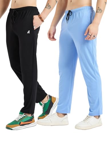 Image of Modeve Men Solid Cotton Blend Track Pant for Summer Pack of 2