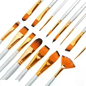 ECLET Art Brush Set for Artists, Painting Brushes Set of 12 Professional Round Pointed Tip Nylon Hair Artist Acrylic Paint Brush for Acrylic/Water Colour/Oil Painting Item 56