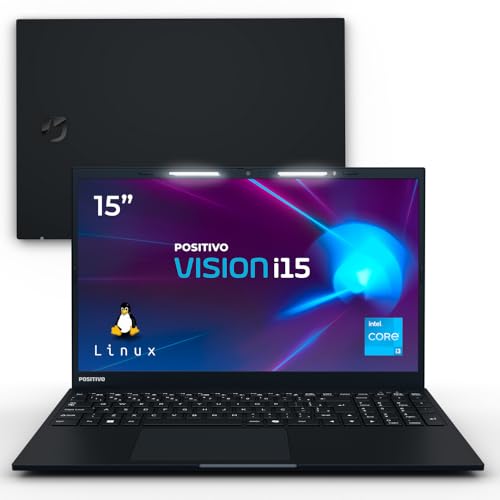 Notebook Positivo Vision i15 Lumina Bar i3-N300 8GB 256GB SSD Tela 15' Full HD Antirreflexo Linux - Preto