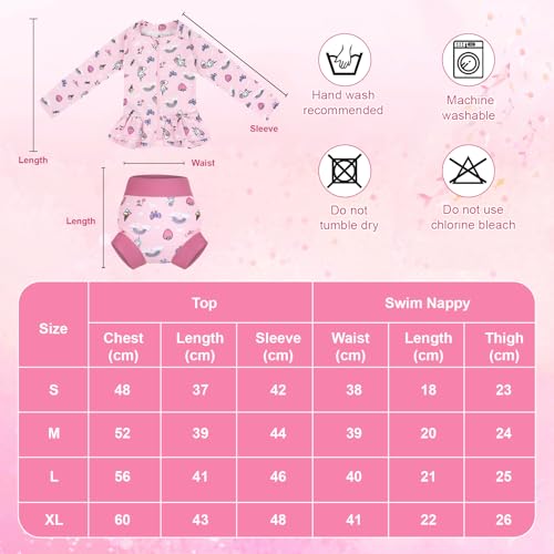 FLYISH DIRECT Traje de baño Infantil bebé niño de 2 Piezas Anti-UV, UPF 50+ Niño Camiseta Natación Manga Larga con Cremallera + Pañal Natación Reutilizable, Rashguard Niño Tiburón Secado Rápido, L