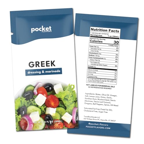 Pocket Flavors Low Calorie, Low Fat, Keto Friendly Salad Dressing - Ready to Serve Individual