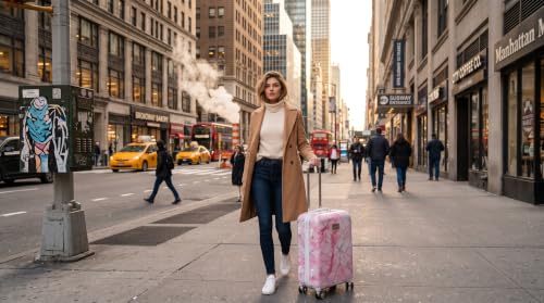 BEBE Women's Luggage Alana 21" Hardside Carry-On, Pink Marble, Carry-ON 21", Luggage Alana 21" Hardside Carry-on by bebe - Used condition - Image 8