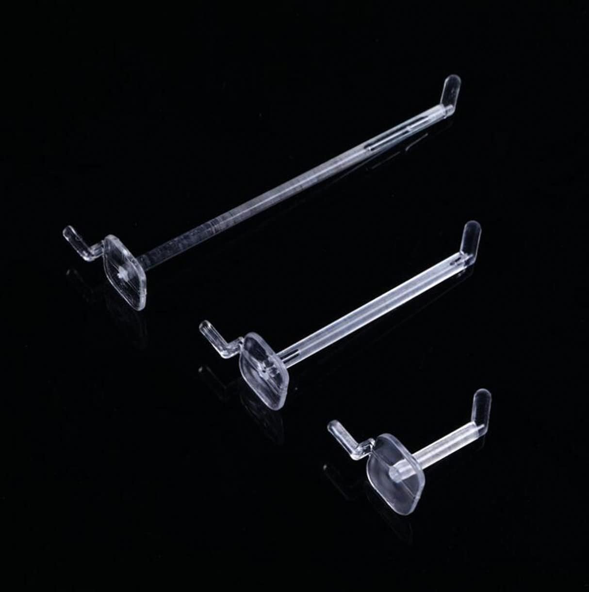 Clear Pegboard Hooks Pegboard Hook Set - Polycarbonate Plastic Hooks for Retail,3 Size 5/10/15cm, 30-Pack