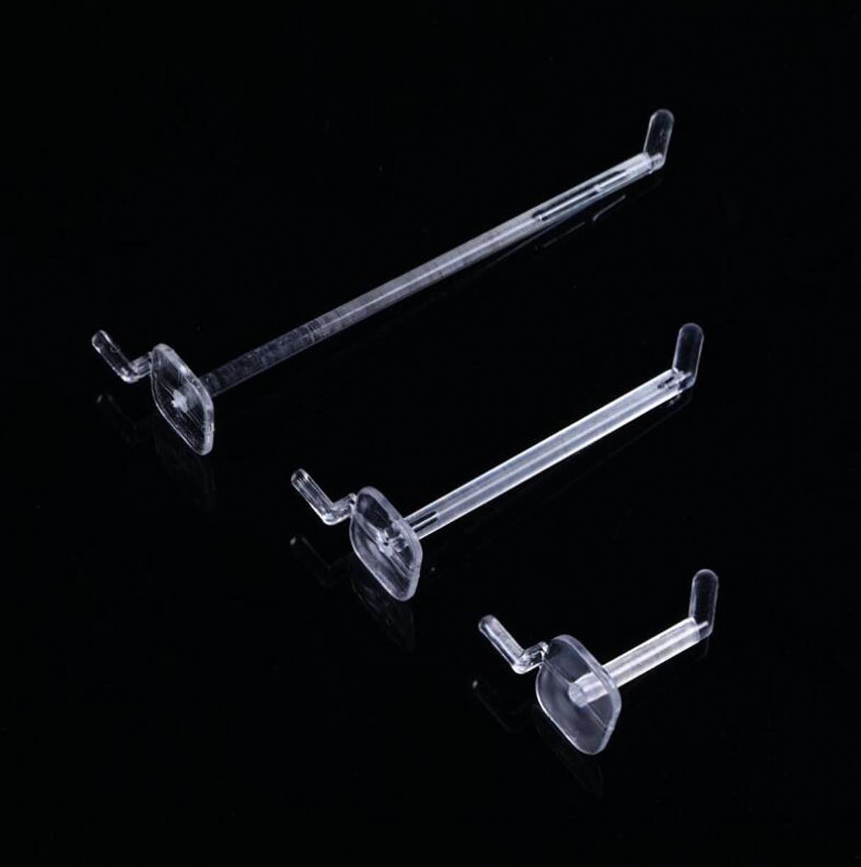 YJIUYUANQ Clear Pegboard Hooks Pegboard Hook Set - Polycarbonate Plastic Hooks for Retail,3 Size 5/10/15cm, 30-Pack