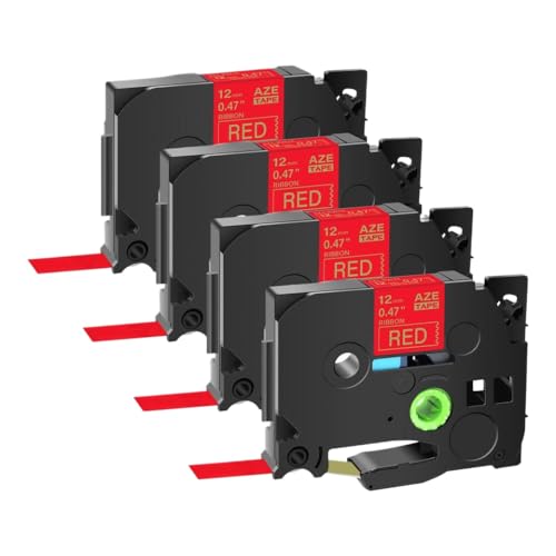 �T�e�� �m�����~�l�[�g 12mm �e�[�v 3 �` 10 �p�b�N Tz TZe RW34 RN34 R234 RE34 RE31 �ƌ݊�������N���t�g��M�t�g���b�s���O�ɍœK(4PK Gold On Red)