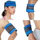 Knee Ice Gel Freezer Pack & Wrap with Elastic Strap, Chill Pad for Sports Injuries Hot Cold Therapy Reusable Flexible for Head, Neck, Shoulder Elbow, Ankle, 4.1
