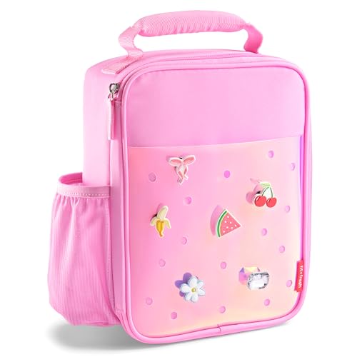 Fit & Fresh Customizable Kids Lunch Box for Girls - 6 Cute Charms Included
