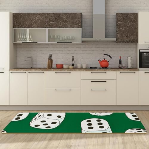 Tapis absorbant cuisine antidérapant lavable lot de 2 tapis verts dés