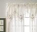 Today's Curtain Sunshine Semi Sheer Reverse Embroidery Ascot, Ecru/Burgundy