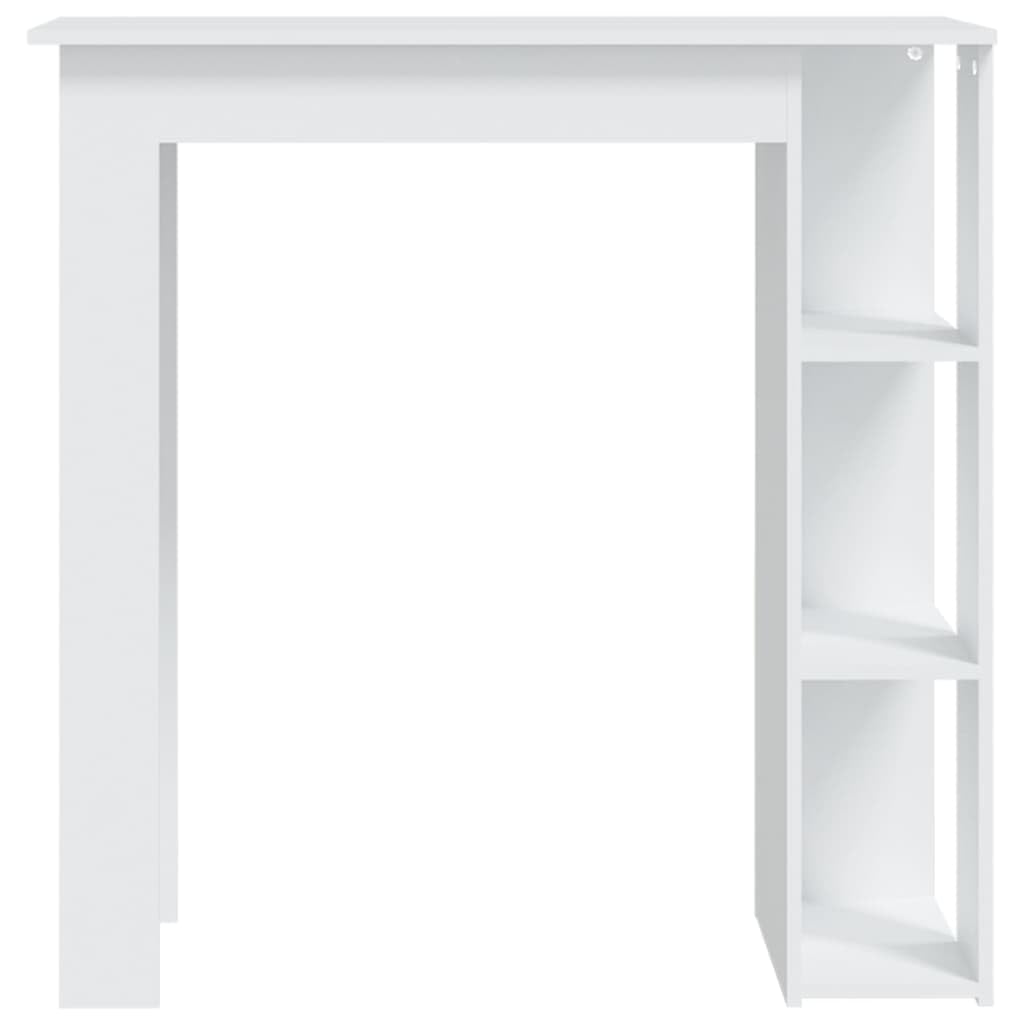 vidaXL Bartisch mit Regal Bartresen Stehtisch Tresentisch Bistrotisch Küchentisch Loungetisch Tisch Weiß 102x50x103,5cm Holzwerkstoff