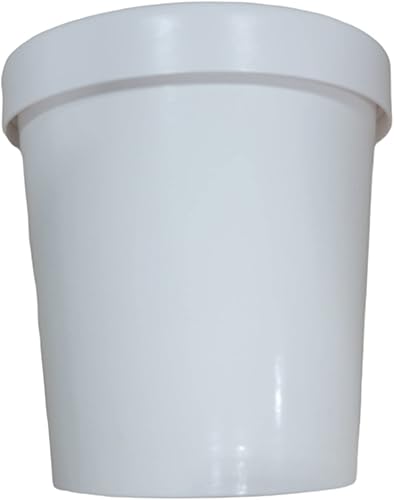 Contenedores de papel de 16 onzas con tapas ventiladas para sopa, helado, para llevar, 50 tazas y 50 tapas, color blanco