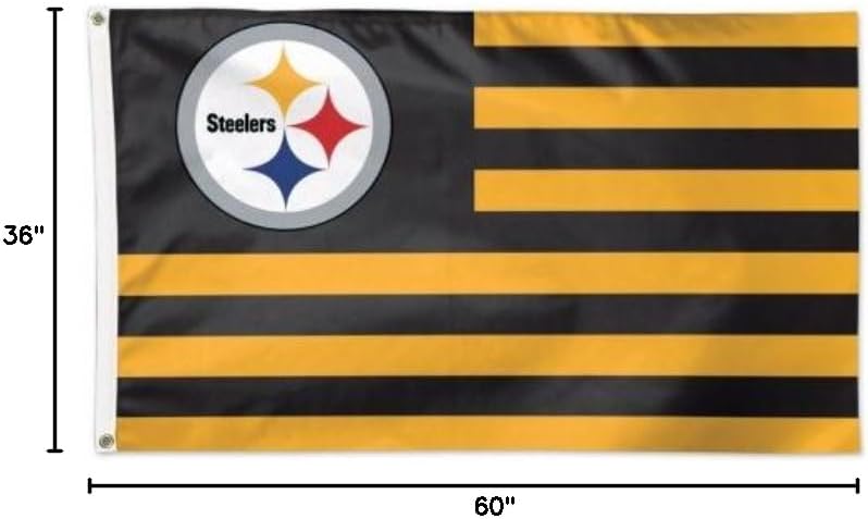 Wincraft NFL Pittsburgh Steelers Flag3'x5' Flag, Team Colors, One Size