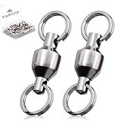 FishTrip Fishing Swivels with Split Rings, 25/50pcs Ball Bearing Swivel Speed Clips Stainless Qui...