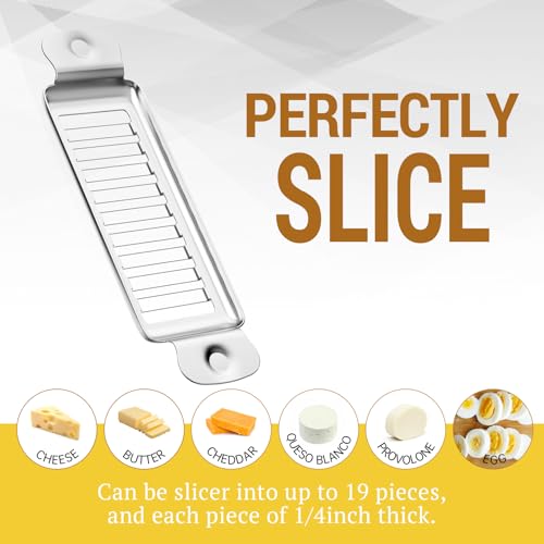 Enloy Butter & Cheese Slicer, Enloy Stainless Steel Multipurpose Cheese Slicer Food Cutter, Cheese Slicer With Ergonomic Handle For Block Cheese, Butter Slicer Cut Into 1/4 Inch On Average, Dishwasher Safe thumb #4