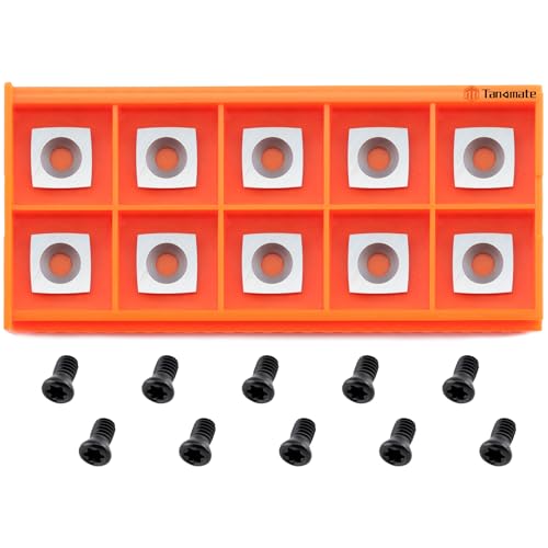 TANOMATE 11mm with 2'' Radius Carbide Inserts Cutters(11x11x2.0mm-R50 with Screws) Replacement for Woodworking Fits Woodturning lathe Tools.