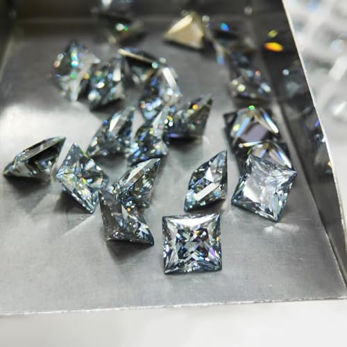 Moissanite princesse grise haute clarté : l'alternative durable pour éviter les pierres ternes