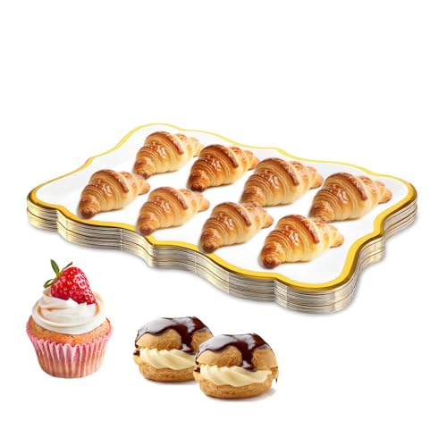 10 pcs Jetable Plateau en Carton pour buffet Plat de Service Rectangulaire 33X23cm Plats Buffet Présentations Gateau Cake Tarte