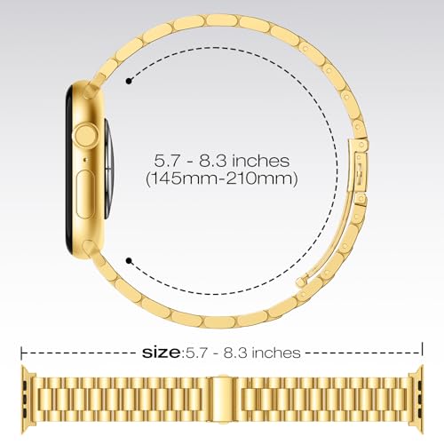Image of Metal Band Compatible with Apple Watch Bands for Men 49mm 46mm 45mm 44mm 42mm 41mm 40mm 38mm, Stainless Steel iWatch Bands for Apple Watch Ultra 3 2 1 /Series 11 10 9 8 7 6 5 4 SE