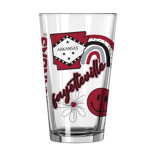 Image of Logo Brands NCAA 16 oz Pint Glass - Durable Glass With Bold Team Color- Chip-Resistant Rim Drinkware For Fans, Tailgates, Home Bars & Everyday Use
