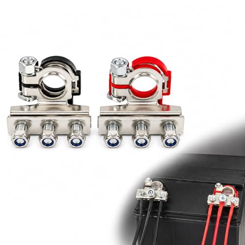 1 Paire Connecteur Batterie 12V, 3 Voies, Pince Batterie Voiture, Connecter Un Terminal De Batterie, pour Voiture, Camion, Autocar, Camping - Car, Bateau – vue 2