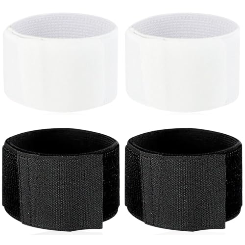 JCKD 4pcs de espinilleras de fútbol, Correas de espinilleras, Almohadillas Acolchadas para el Tobillo, espinilleras Antideslizantes, Tirantes Transpirables,con Pegatinas mágicas(Negro, Blanco)