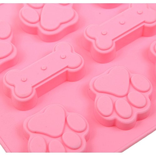 Silicone Mold Pet Paw Print with Bone Treat Dog candy Chocolate Soap (Ships From USA) by POPBLOSSOM - Image 5