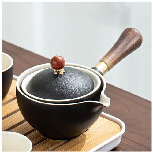 WIWIDANG 360 Rotation Tea Maker, 2023 New 360° Rotation Tea Maker and Infuser, Ceramic Portable Travel Tea Set, Portable Magic Teapot Maker with Side Handle (Single teapot A)