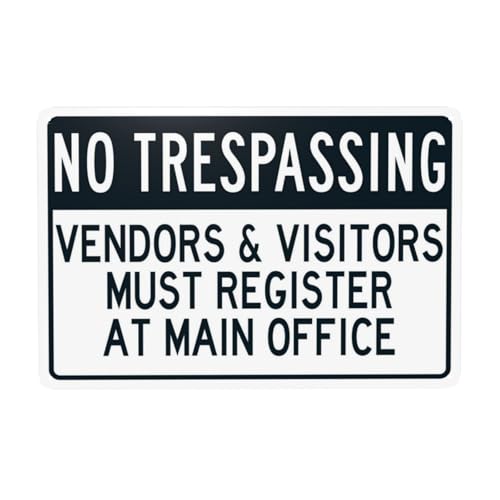 Cartello di avvertimento di sicurezza nero con scritta No Trespassing, per ufficio, strada, casa, strada, parete, decorazione di sicurezza, personalizzato, facile da montare, 30 x 20 cm