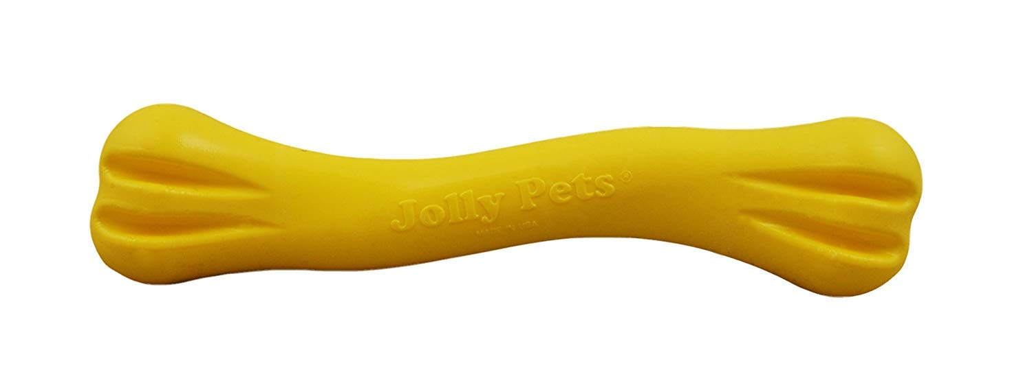 Os à mâcher Jolly Pets jaune 15 cm en caoutchouc : idéal pour le jeu en plein air