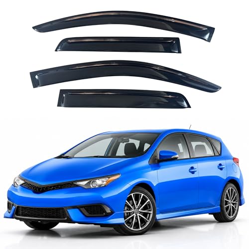 Image of IG Window Visors Fit for 2017-2018 Toyota Corolla iM, Out-Channel Rain Guards Vent Wind Deflectors 4PC, Car Accessories for 17-18 Corolla iM (iM Model Only)
